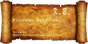Kirchner Balázs névjegykártya